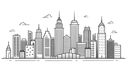 Naklejka premium City skyline drawing trend