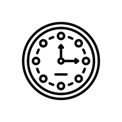 Black line icon for time