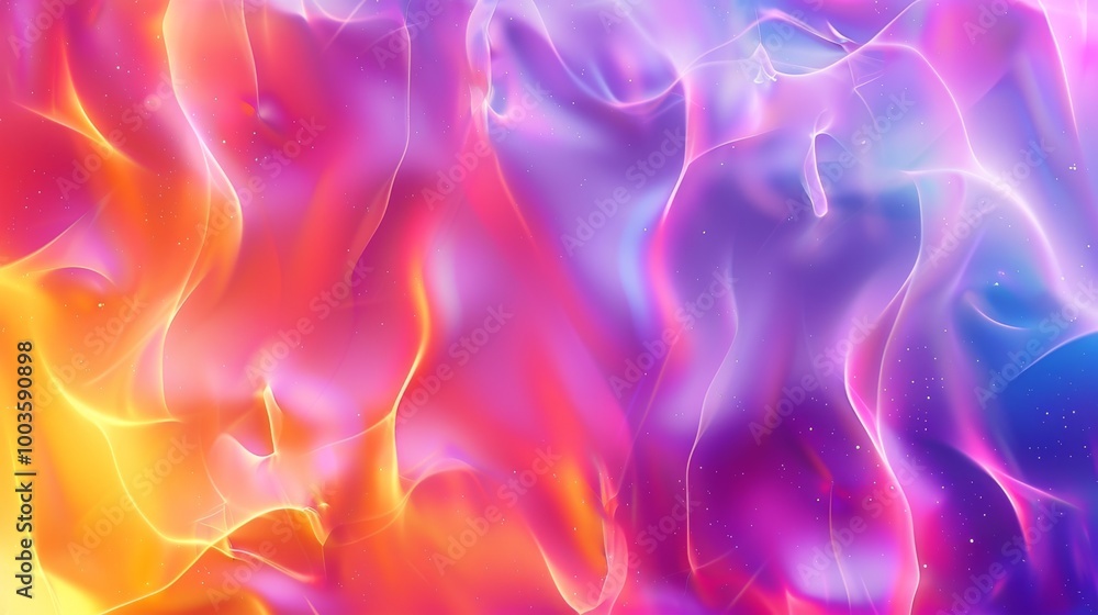 Poster Vibrant Abstract Background with Colorful Gradient Waves and Light Effects