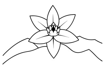 High Altitude Winter Columbine Flower Vibrant Vector Illustration
