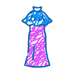 dresses evening gowns garment doodle icon sketch vector. dresses evening gowns garment sign. isolated symbol illustration