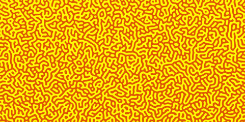 Abstract truing organic wallpaper Turing reaction diffusion monochrome seamless pattern with chaotic motion. Generative algorithm psychedelic background. Reaction-diffusion or truing pattern formation