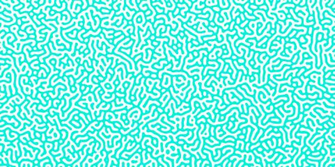 Abstract truing organic wallpaper Turing reaction diffusion monochrome seamless pattern with chaotic motion. Generative algorithm psychedelic background. Reaction-diffusion or truing pattern formation