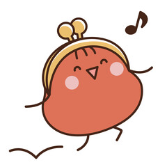 Obraz premium スキップしているがま口財布