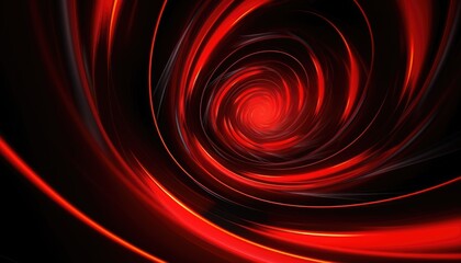 Red swirling moving tunnel on black background, seamless loop. Animation. Abstract colorful animation of a tunnel rotating endlessly