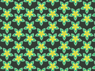 Art & Illustration repetitive geometric floral pattern.