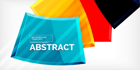 Colorful geometric abstract shapes. Illustration For Wallpaper, Banner, Background, Card, Book Illustration, landing page