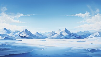snow mountain blue sky landscape horizontal