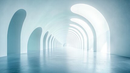 Naklejka premium Futuristic blue archway tunnel with sleek design
