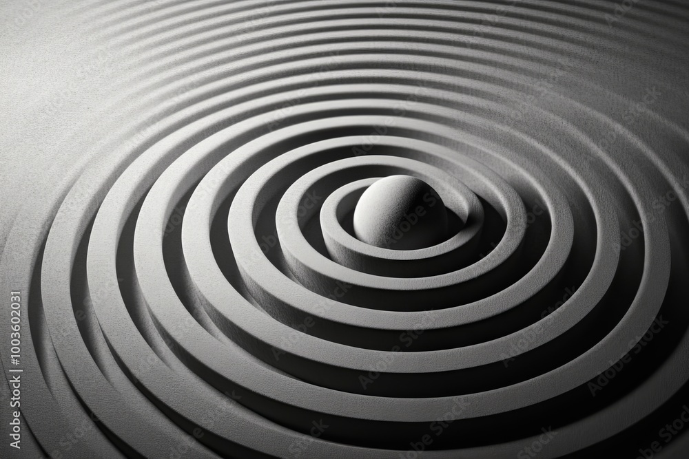 Poster monochromatic concentric themes featuring simplicity in design.