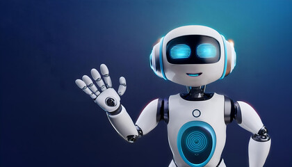 Fototapeta premium Hello from the Future: A Cheerful 3D Robot Character