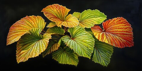 Fototapeta premium Vibrant coleus foliage in natural light