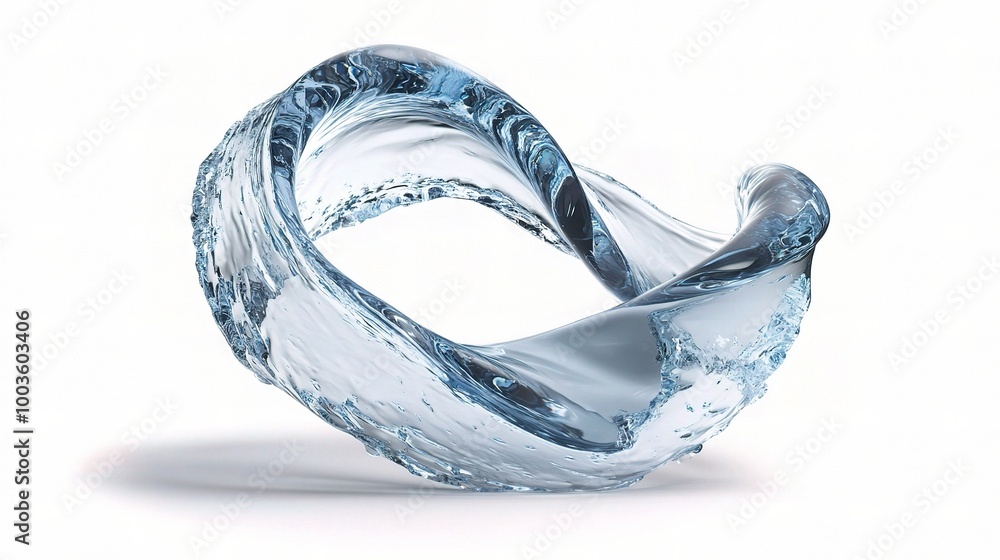 Poster dynamic motion of water in elegant wave form