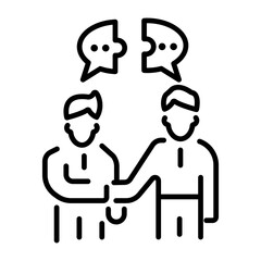 Negotiation skill icon in outline style 