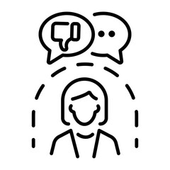 Criticism icon in outline style 