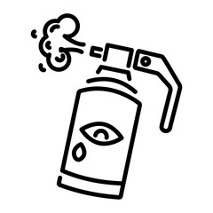Tear gas icon in linear style 