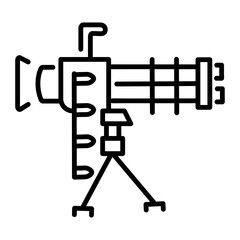 A linear icon of gatling gun 