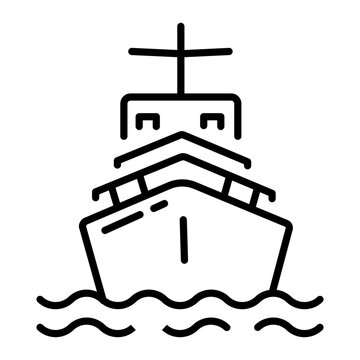recommend clip art: A linear icon of navy battleship 