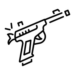 Nambu pistol icon in outline style  