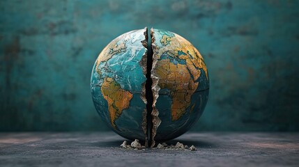 A Cracked Globe, Representing a Fragile Earth