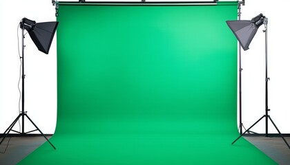 Obraz premium Transparent background PNG of a green screen stand, created by rawpixel using AI technology.