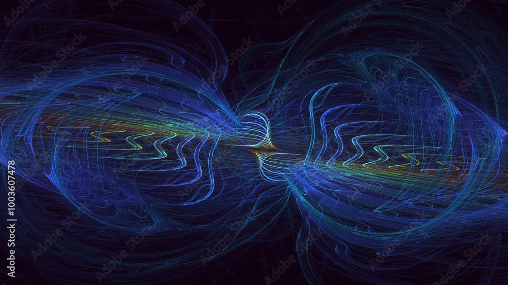 Poster 3d manual rendering abstract technology fractal background. its not ai generatd illustration.