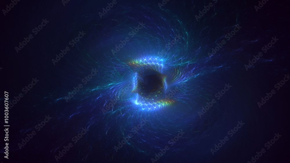 Poster 3d manual rendering abstract technology fractal background. its not ai generatd illustration.