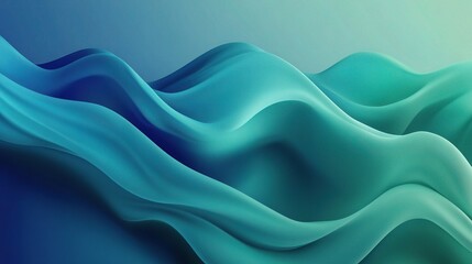 Obraz premium Smooth Waves of Blue and Green Tones