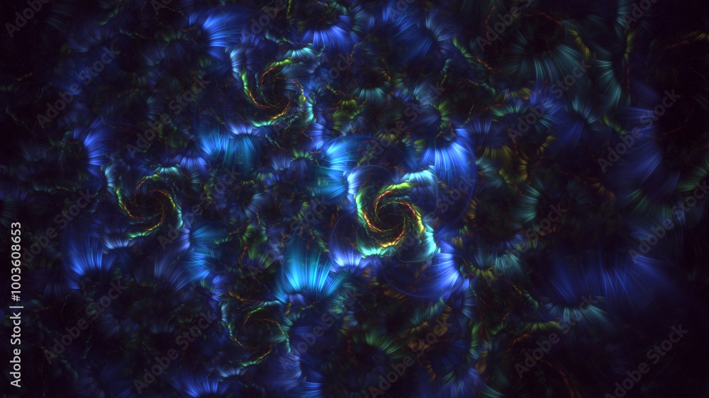 Poster 3d manual rendering abstract fantasy light fractal background. its not ai generatd illustration.