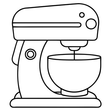 recommend clip art: Stand Mixer Outline:  A simple, clean outline illustration of a stand mixer, perfect for culinary, baking, and kitchen-related projects.  