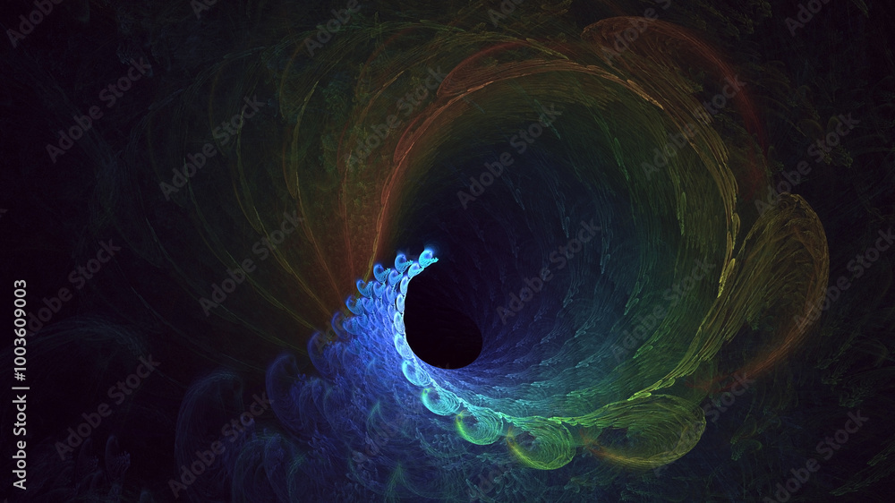 Poster 3d manual rendering abstract fantasy light fractal background. its not ai generatd illustration.