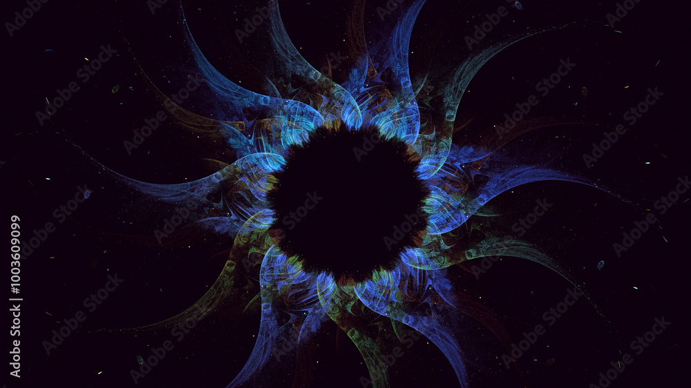 Aufkleber 3d manual rendering abstract circle light background. its not ai generatd illustration.