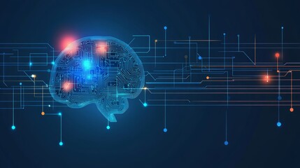 Obraz premium Artificial intelligence digital concept illustrating modern technology, innovative processes, and neural interfaces, showcasing machine learning and advanced 3D digital imagery in a futuristic setting