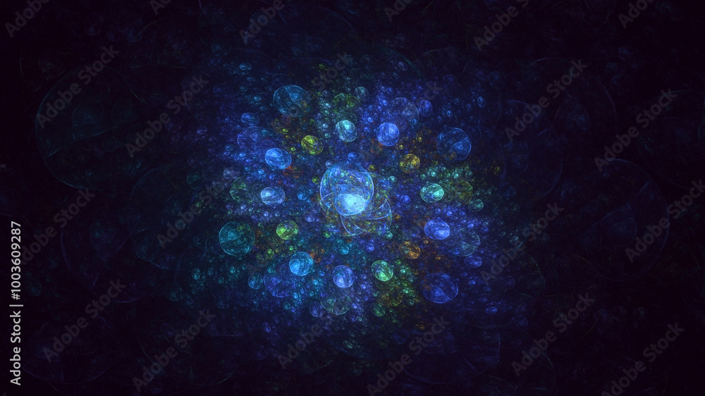 Poster 3d manual rendering abstract fantasy light fractal background. its not ai generatd illustration.