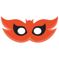 Halloween Mask Illustration with Cartoon Design. Isolated on White Background.