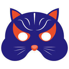 Halloween Mask Illustration with Cartoon Design. Isolated on White Background.