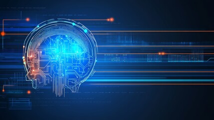 Artificial intelligence digital concept illustrating modern technology, innovative processes, and neural interfaces, showcasing machine learning and advanced 3D digital imagery in a futuristic setting