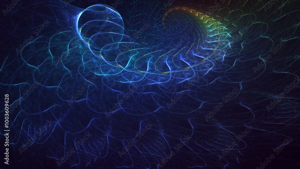 Poster 3d manual rendering abstract colorful fractal light background. its not ai generatd illustration.
