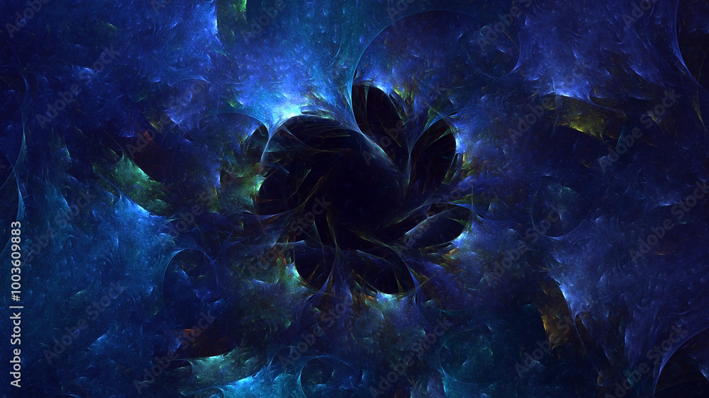 Poster 3d manual rendering abstract colorful fractal light background. its not ai generatd illustration.