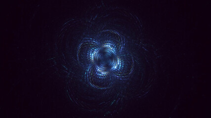 3D manual rendering abstract blue fractal light background. Its not AI Generatd illustration.
