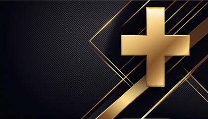 Fototapeta premium Banner images, Luxury Black and Gold Abstract Geometric background, abstract background with golden lines on dark, Invitation card