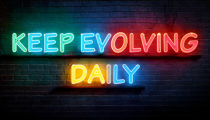 Obraz premium Keep evolving daily word