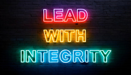 Obraz premium Lead with integrity word