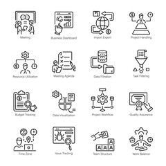 Collection of Tasks Productivity Outline Style Icons 
