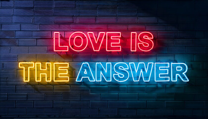Obraz premium Love is the answer word