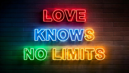Obraz premium Love knows no limits word