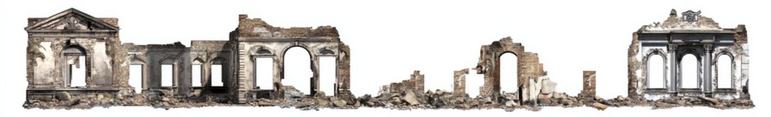 Ancient structure ruins depicted in PNG format with a transparent background.