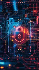 Poster design illustrating digital protection measures.