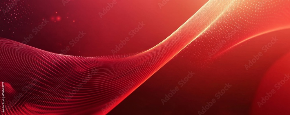 Poster abstract red wave pattern with glowing lights