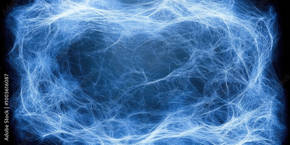 Aufkleber a mesmerizing display of blue strands weaving together, creating an ethereal atmosphere resembling a